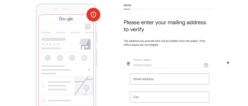 Add your business location and verify your profile