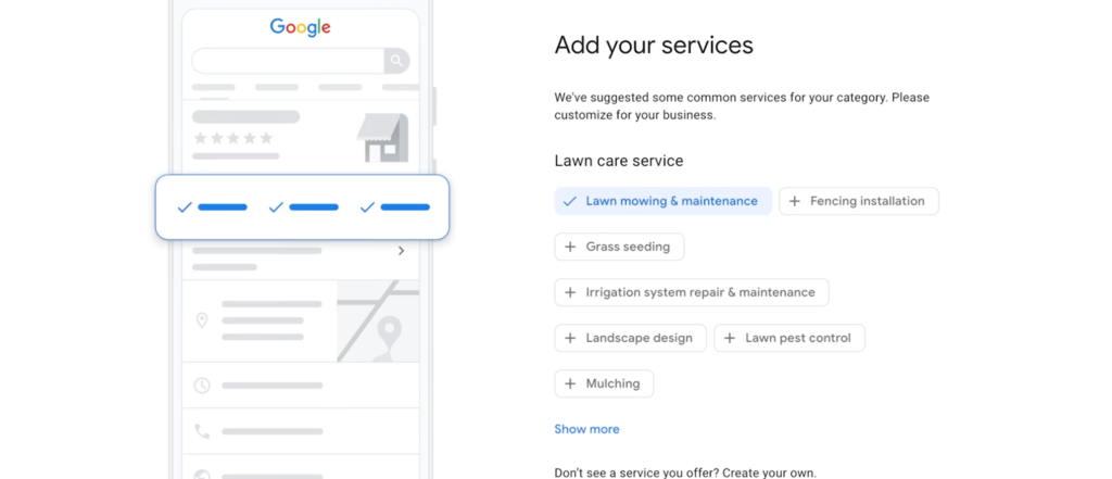 Add your products or services
