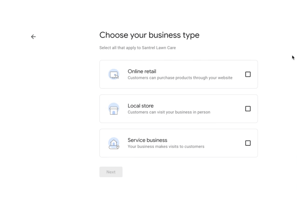 Choose your business type