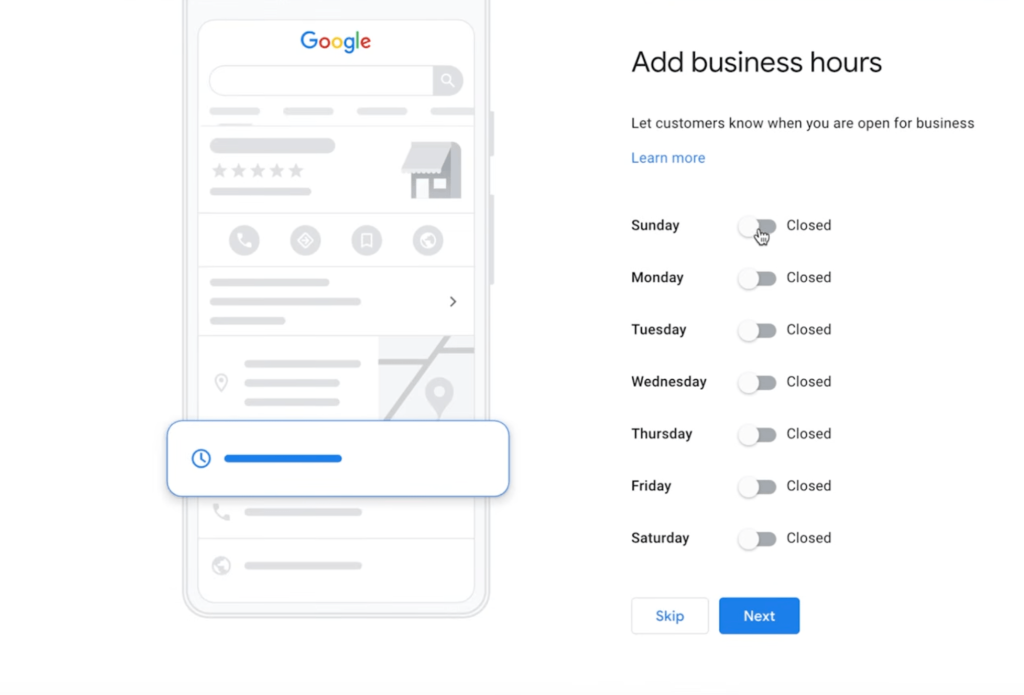 Set your business hours