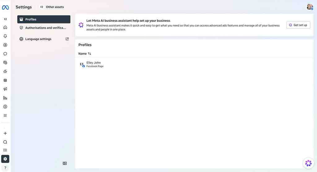 Connect FB business page