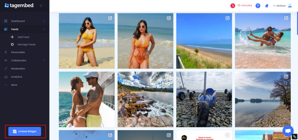 Embed Instagram feed on webflow