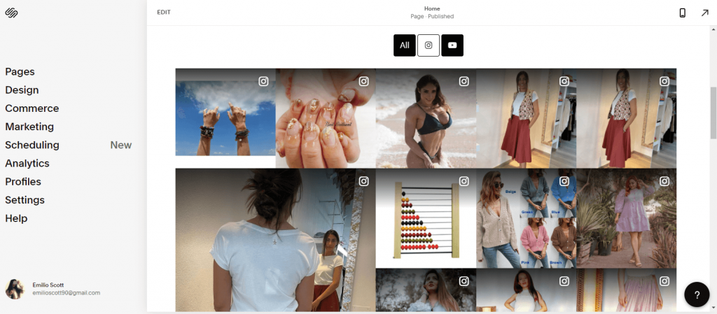 embed Instagram gallery on squarespace