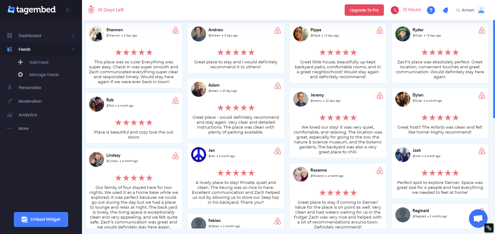 airbnb reviews
