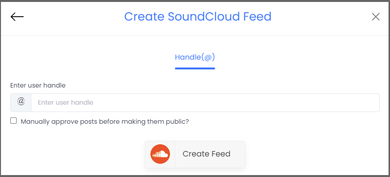 Enter Soundcloud handle