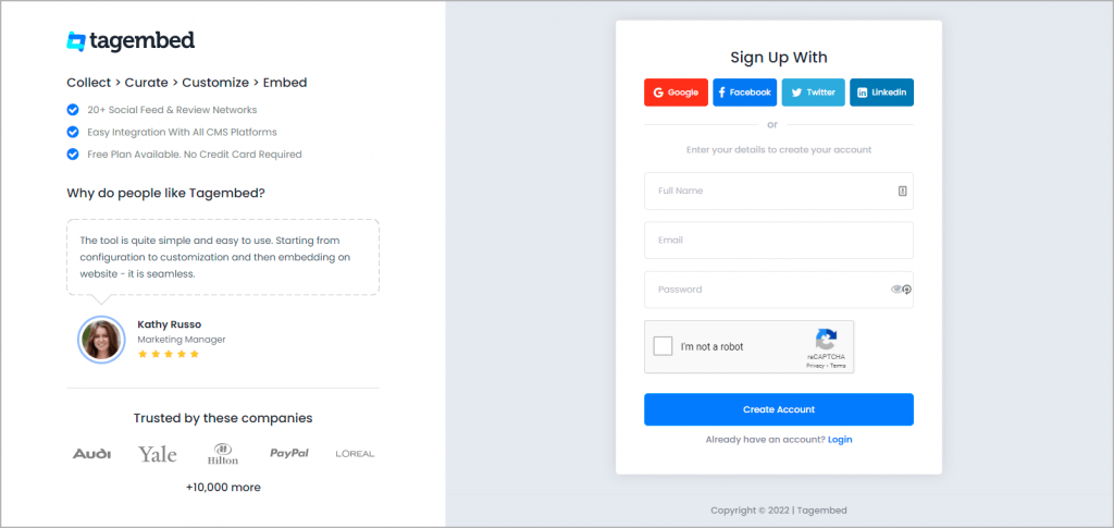 Sign up to Add Instagram Reels to Shopify Store