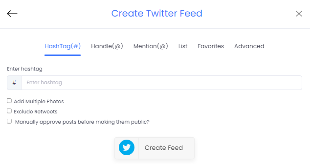 create twitter feed
