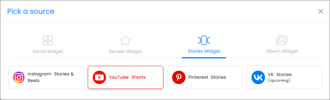 Select YouTube Shorts to embed on HTML