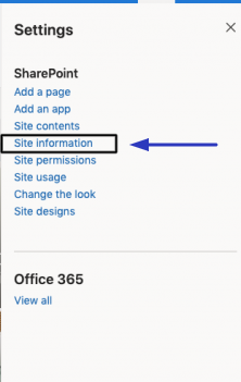 Sharepoint site information