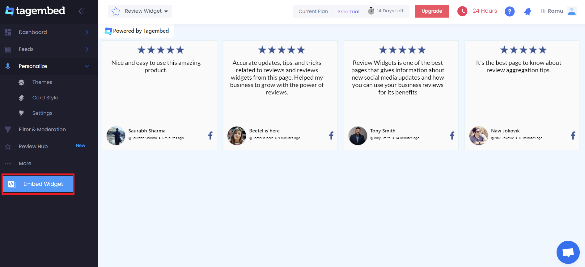 Embed Facebook reviews on HTML