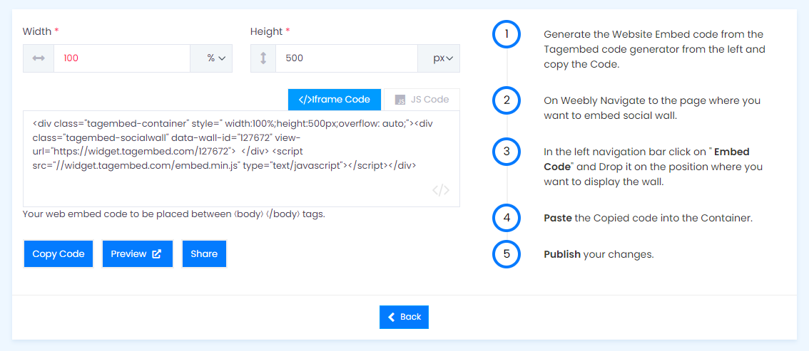 Copy Embed Code For Weebly
