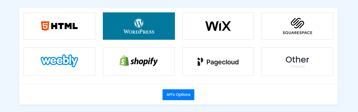 Select WordPress as CMS