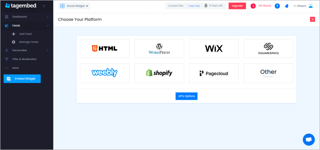 Select WordPress as your website platform