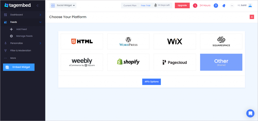 Choose your CMS platform from the list 
