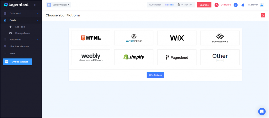 Select Your CMS platform from the list 
