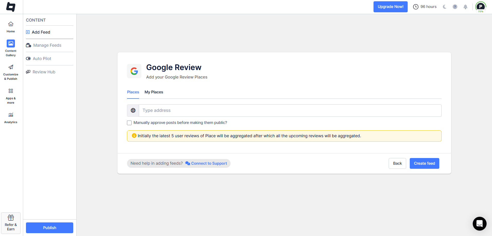 select connection type