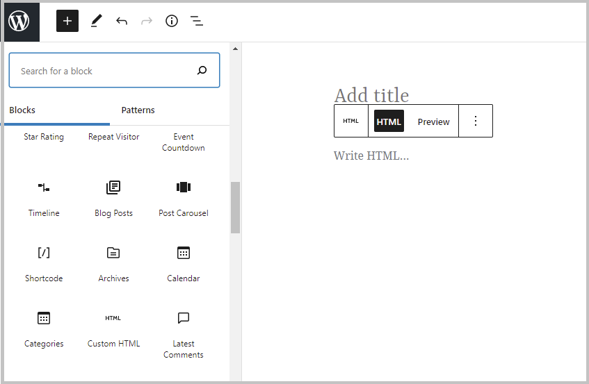 embed code in WordPress editor