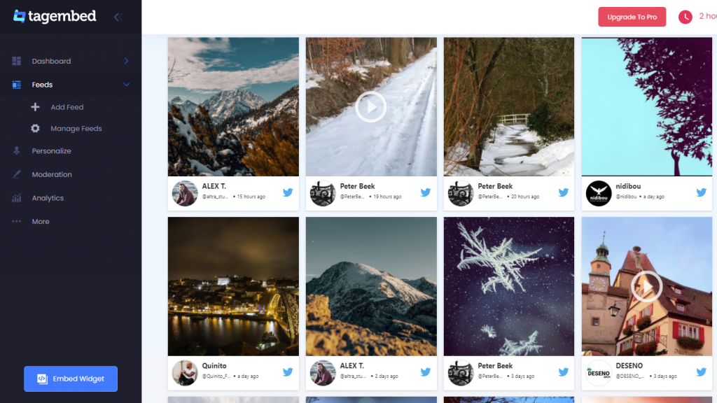 Click on the embed widget