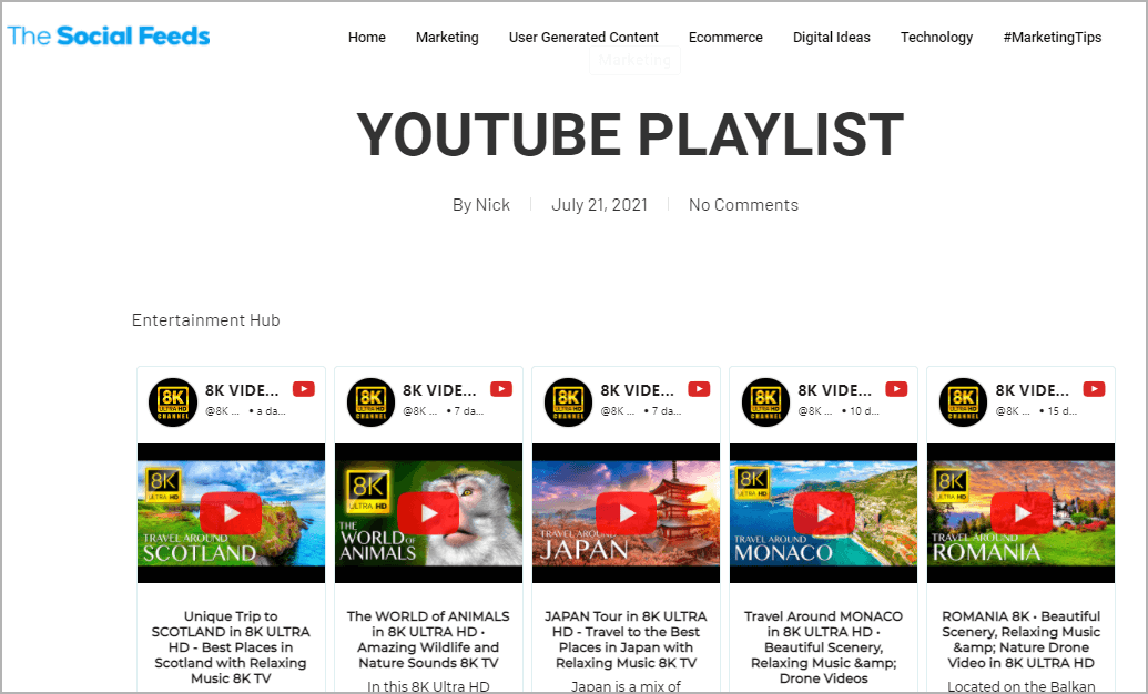 Embed YouTube Playlist using WordPress Plugin