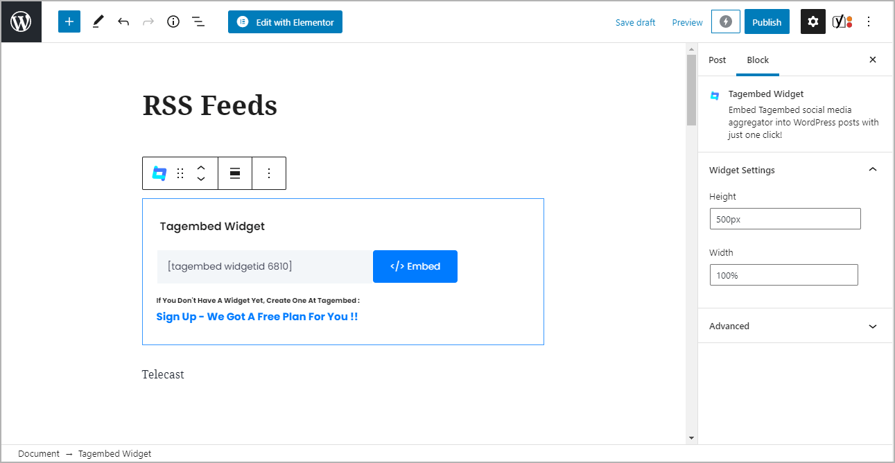 Display RSS Feeds on WordPress