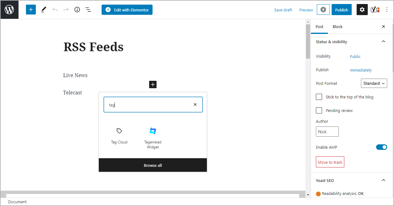Display RSS Feeds on WordPress