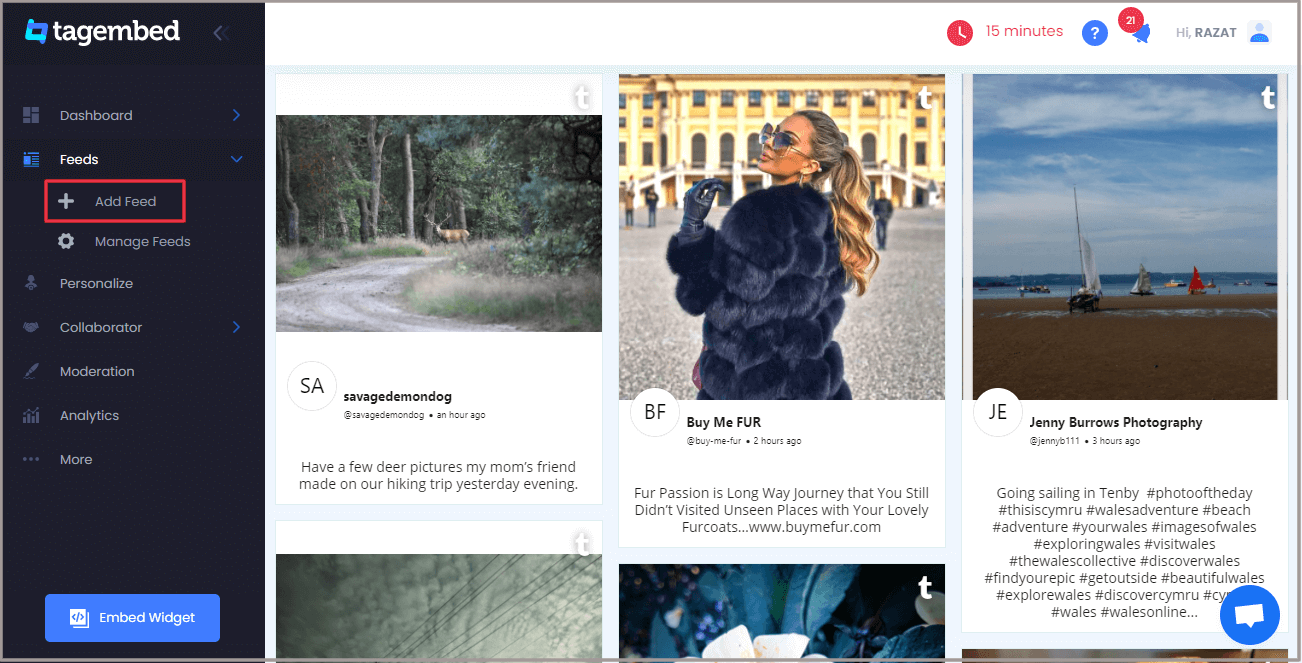 Integrate Instagram Feeds