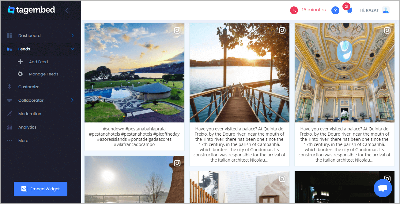 embed social Feeds