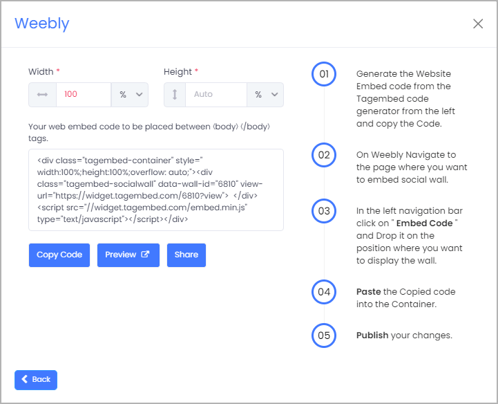 Add tiktok Feeds in weebly
