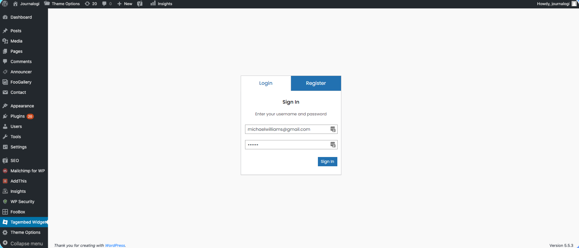 login