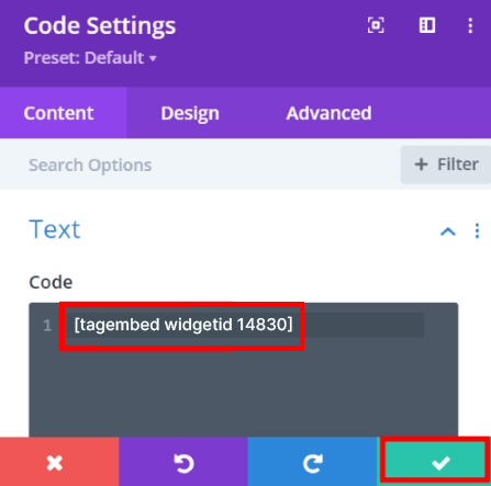 tagembed widget id
