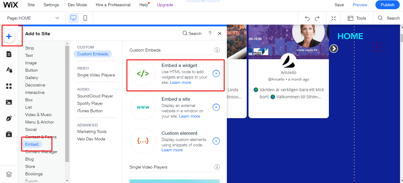 Add Embed Code