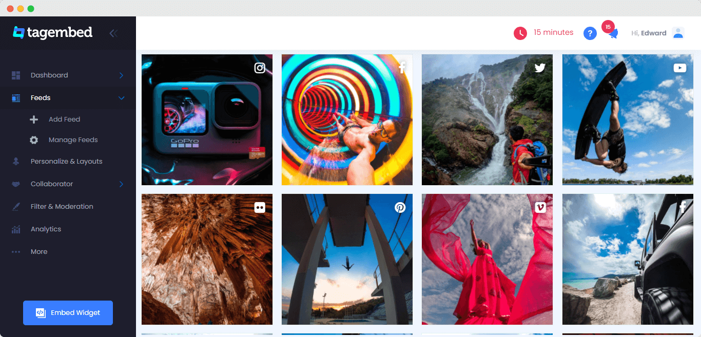 Social Media Feeds on Website