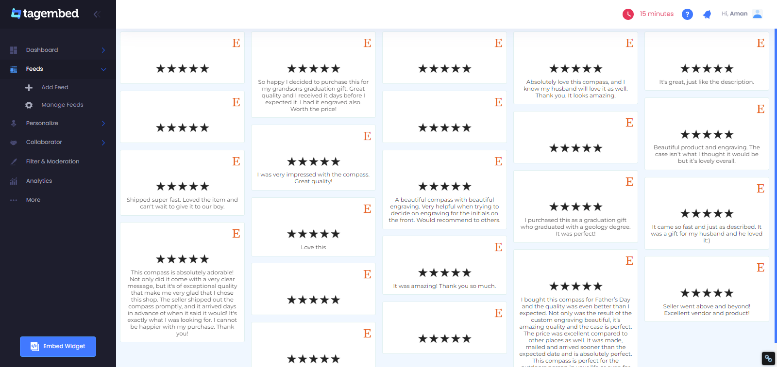 Embed Etsy Reviews on Shopify Store