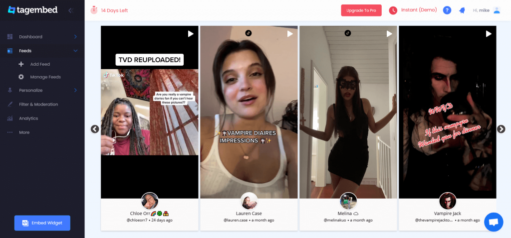 tiktok feeds weebly