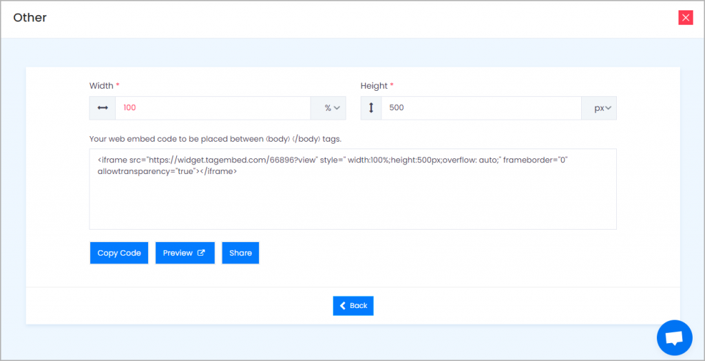 embed code