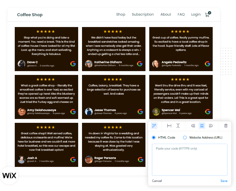 embed-google-reviews-widget-on-wix-website