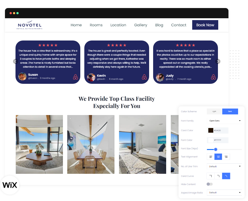 features-of-airbnb-reviews-widget-on-wix-website