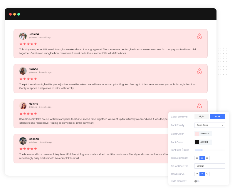 airbnb-reviews-widget-for-weebly-website