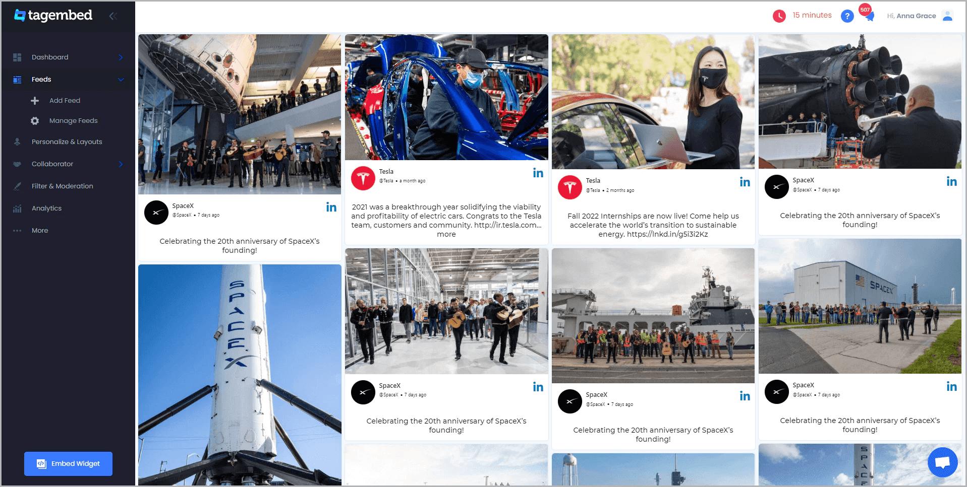Linkedin hashtag feed