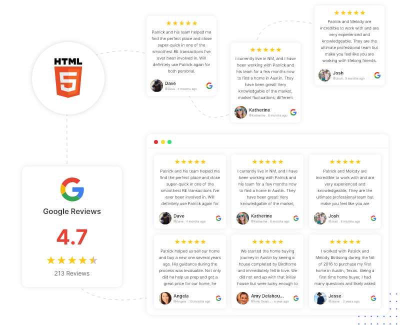 google-reviews-widget-on-html-website