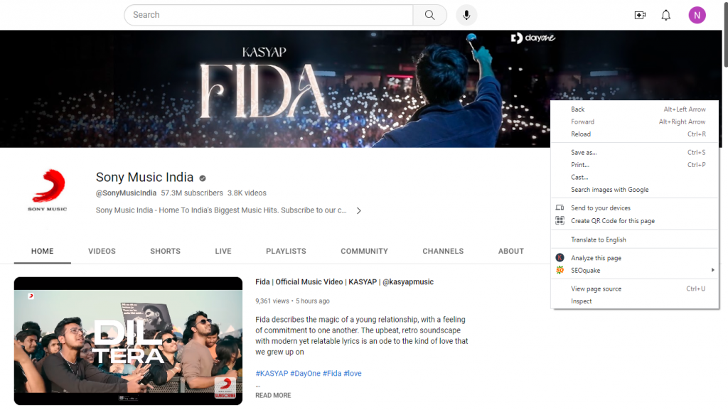 youtube channel
