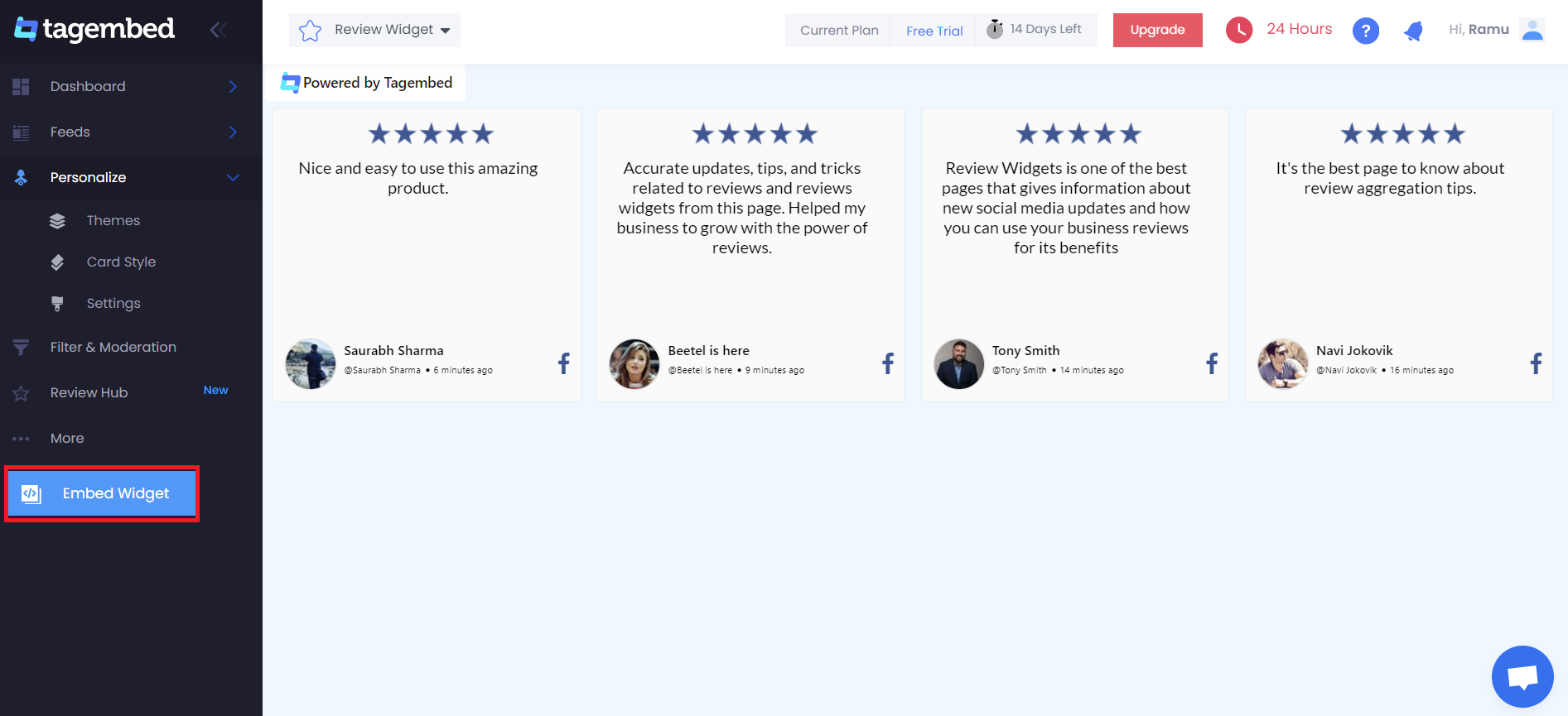 embed widget