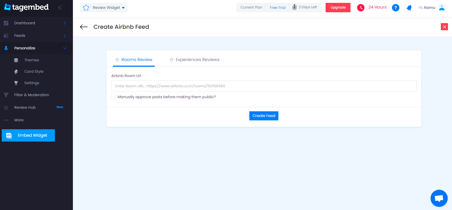 Create Airbnb feed