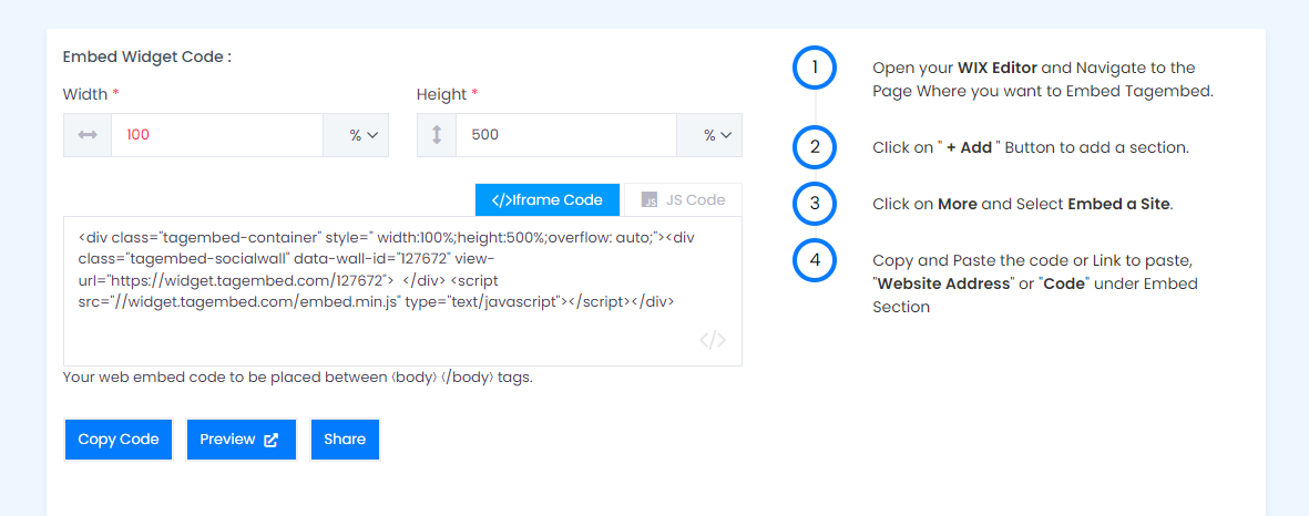 Embed Widget Code