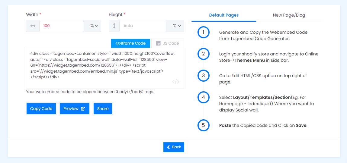 Copy code for Shopify