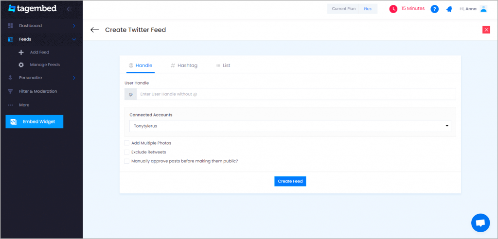 Embed X feed on website