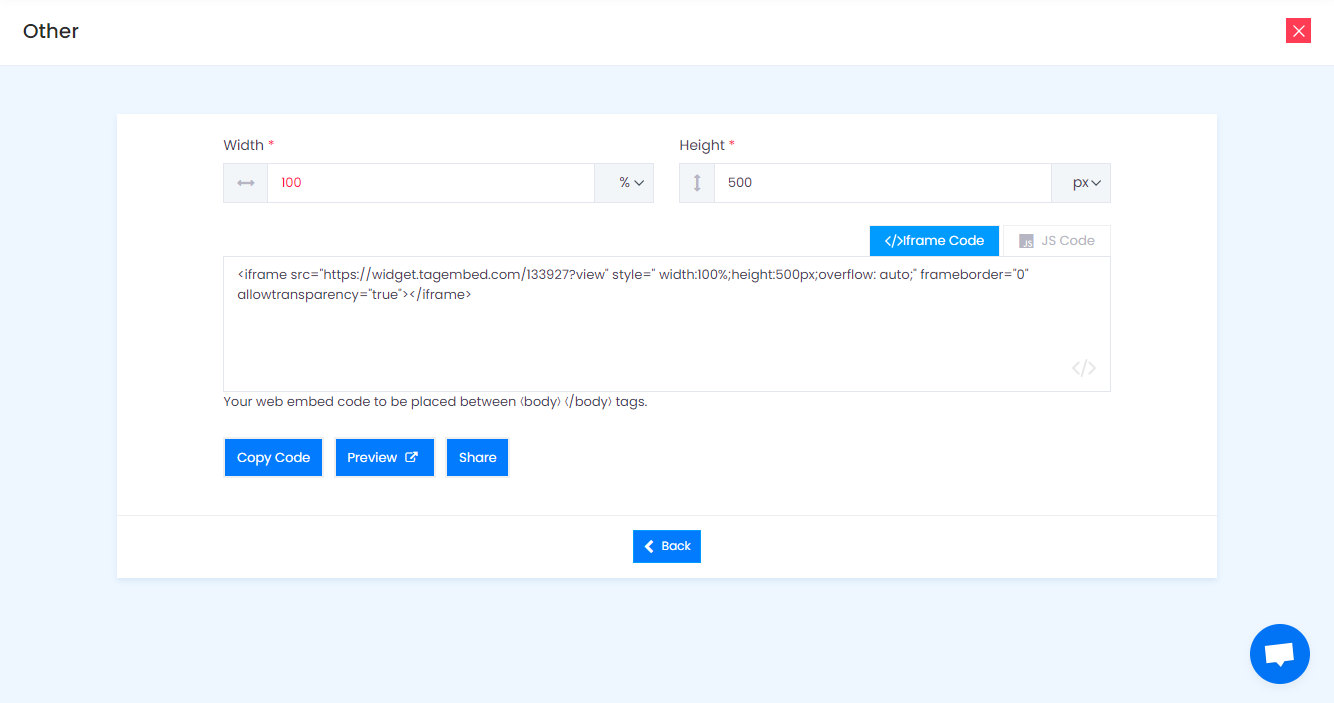 embed code