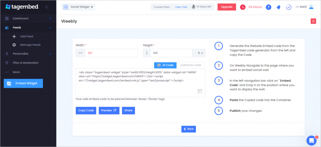 Copy the code and paste on your website