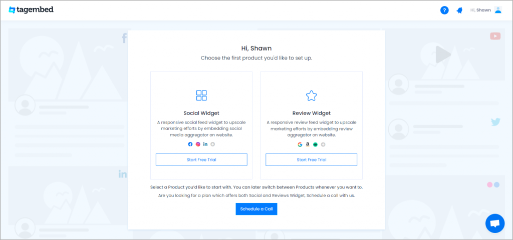 select social widgets