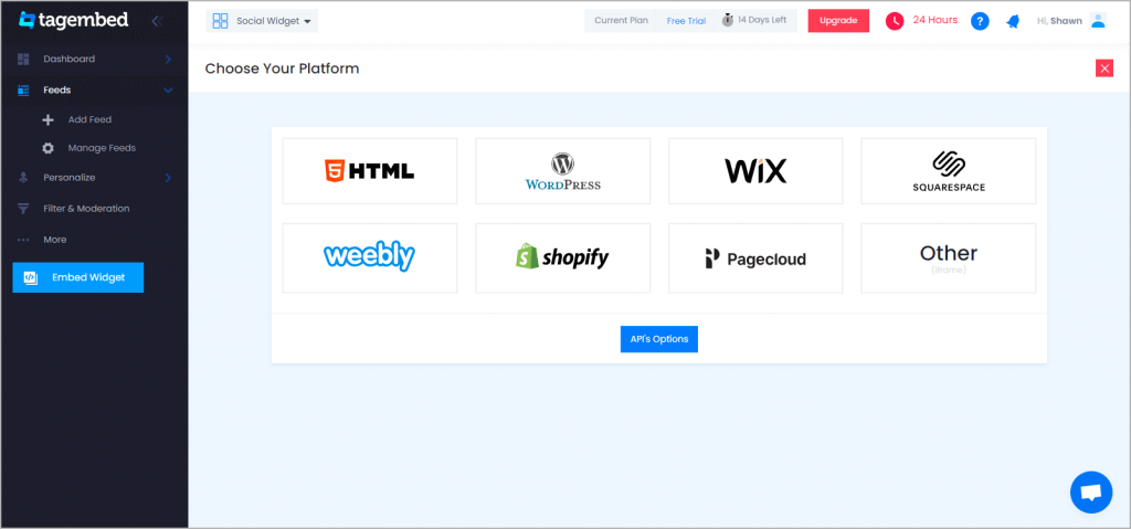 Choose the CMS platform of your website.